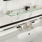 Style Moderne 3 Hole Chrome Basin Mounted Lever Taps